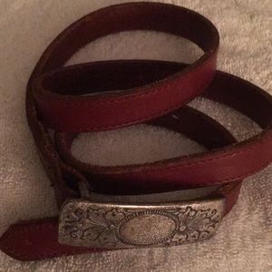Eddie Bauer Leather Belt with Antiqued Buckle